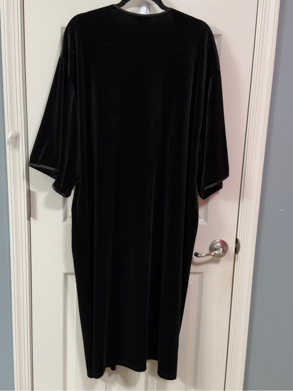 URBAN Romantics Black Velvet Kimono Open Front Longline Kimono Duster Jacket. - Picture 9 of 15